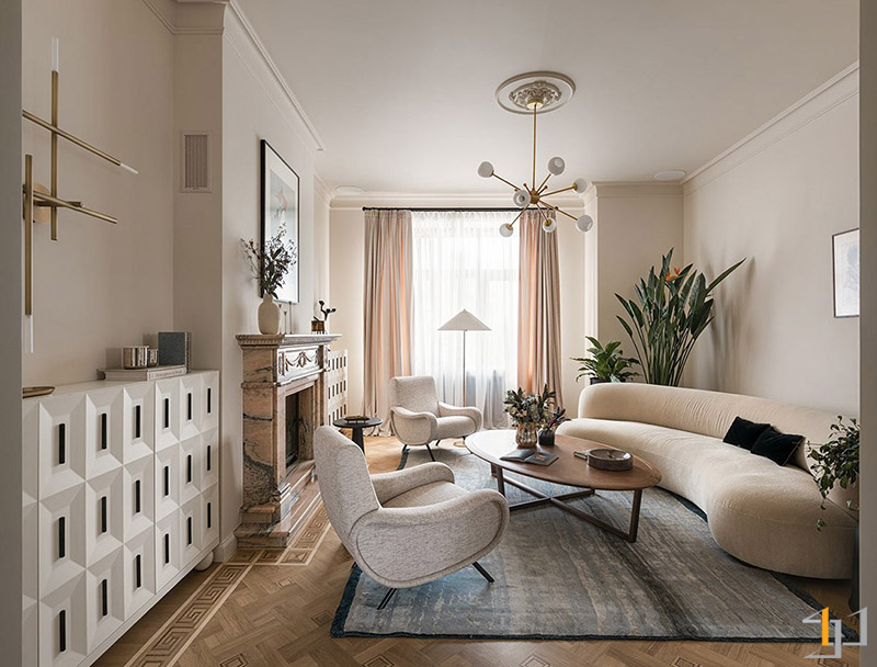 Dự án thiết kế thi công căn hộ chung cư 2PN phong cách Mid-Century S-housing
