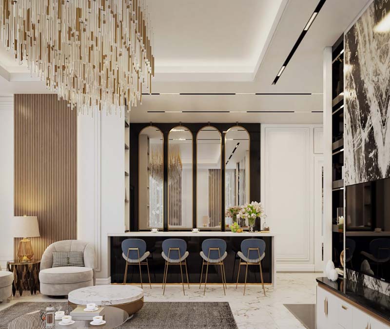 Thiết kế quầy bar phòng khách