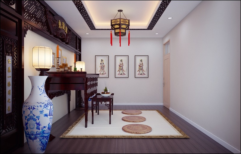 Thiết kế nội thất phòng thờ nhà phố