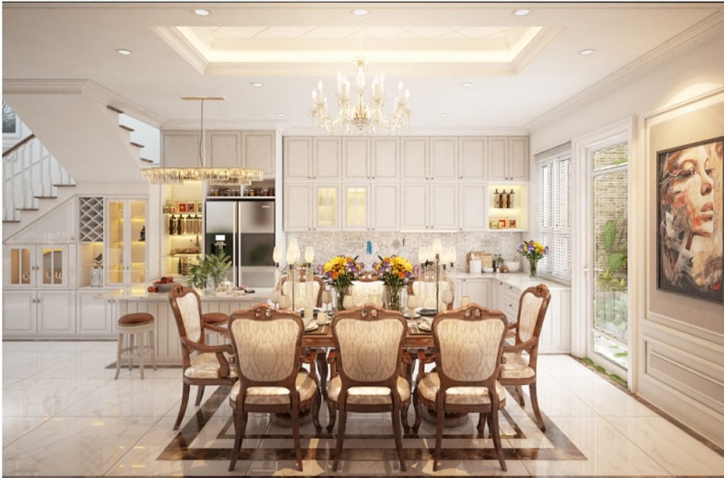 thiết kế nội thất nhà phố theo phong cách cổ điển