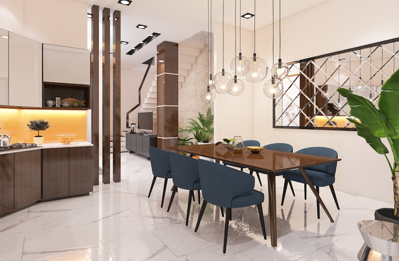 Thiết kế tủ bếp hình chữ L tiện lợi
