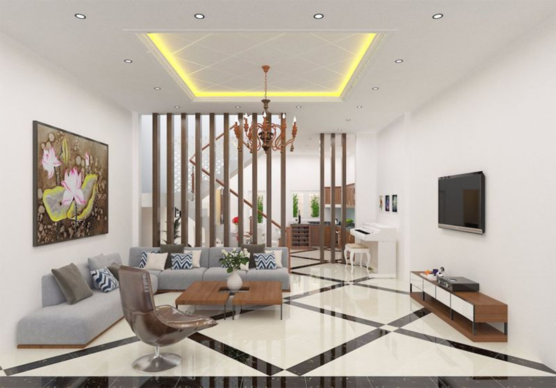 Thiết kế nội thất nhà phố phong cách hiện đại thường có bộ bàn ghế sofa đơn giản, hiện đại