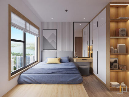 Nội thất phòng ngủ được bố trí gọn gàng