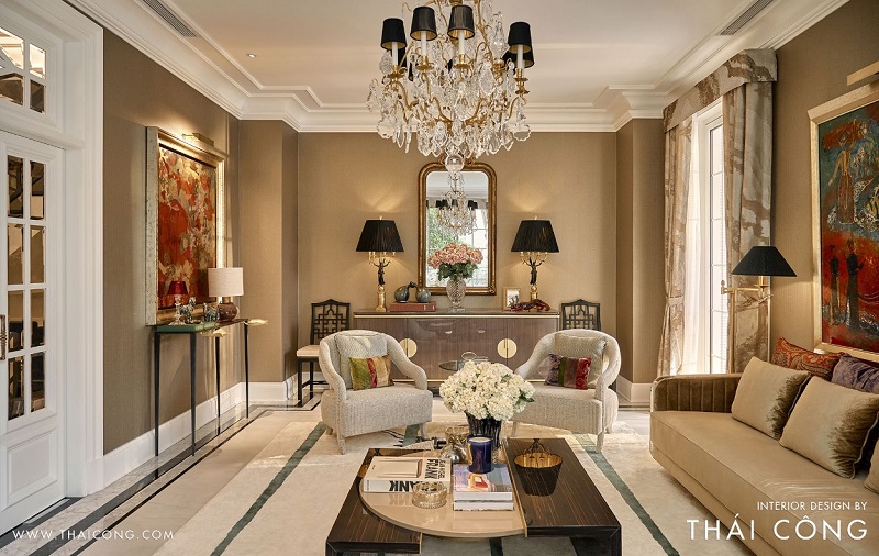 Phòng khách phong cách luxury