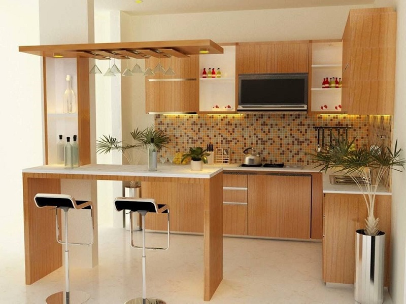 Phòng bếp đẹp với quầy bar