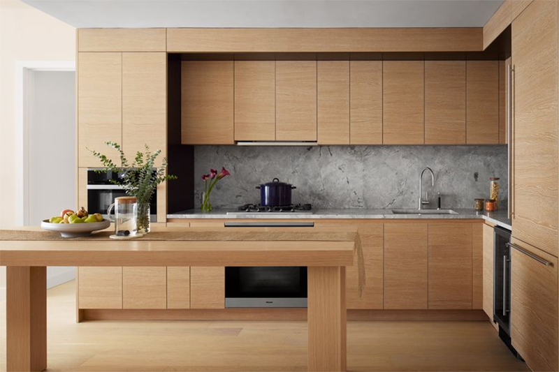 Mẫu thiết kế phòng bếp đẹp với chất liệu gỗ chủ đạo đầy ấm cúng và mộc mạc