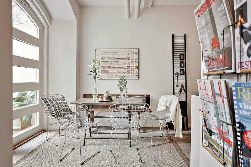 Thiết Kế Nội Thất Chung Cư 45m2 - 01 Khu vực tiếp đón khách được bày trí đơn giản với các gam màu tinh tế trong mẫu căn hộ chung cư 45m2