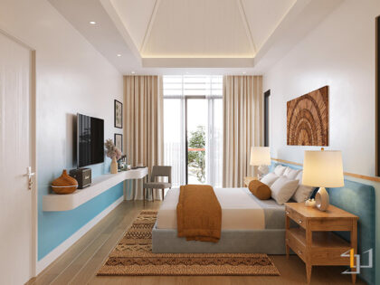 Phòng ngủ Master trong Biệt thự Nova Hồ Tràm 2 Tầng Tropical