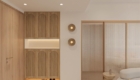 Khu vực tủ giày bên trong căn hộ Vinhomes Central Wabi Sabi