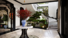 Sảnh tầng trệt biệt thự phong cách indochine