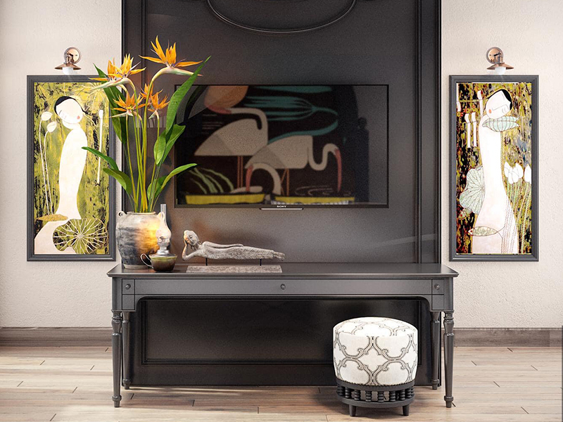 Phòng ngủ 01 nhà phố phong cách indochine 01