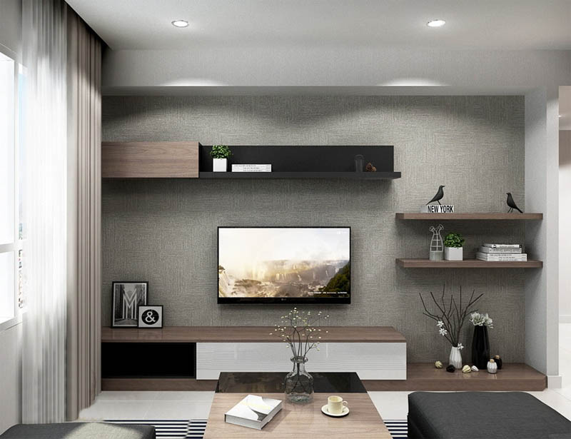 Các mẫu kệ gỗ treo tường sẽ mang đến sự thanh thoát cho không gian