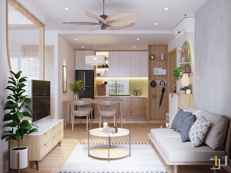 Thiết kế nội thất căn hộ Vinhomes Origami 3PN – Autumn Colours