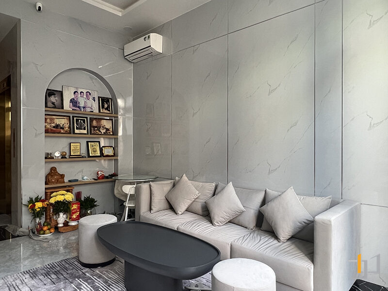 Vách ốp PVC giả đá mang đến không gian hiện đại