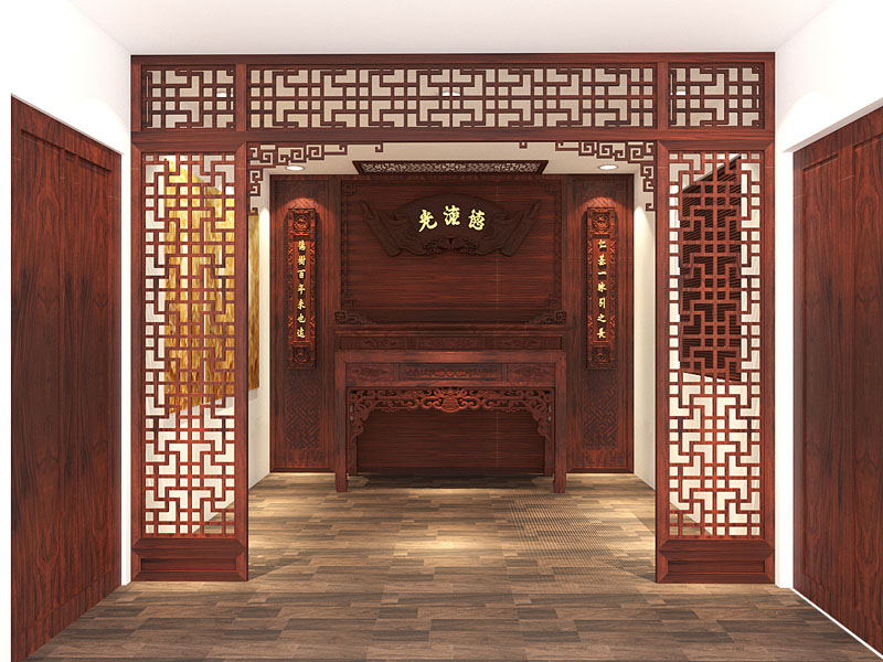 Mẫu phòng thờ màu sắc nhẹ nhàng