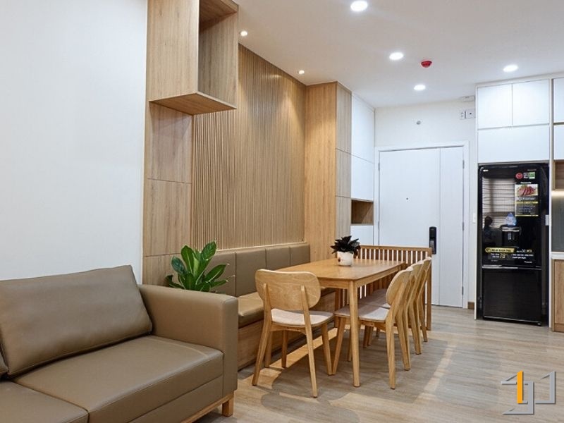 Không gian phòng bếp rộng rã,