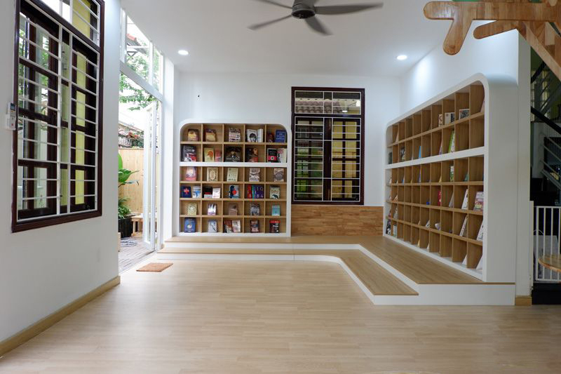 thư viện sách cho nhà trẻ đơn giản, đẹp