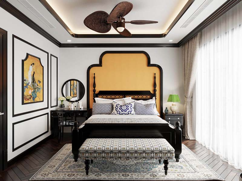 Thiết kế phòng ngủ phong cách nội thất Indochine