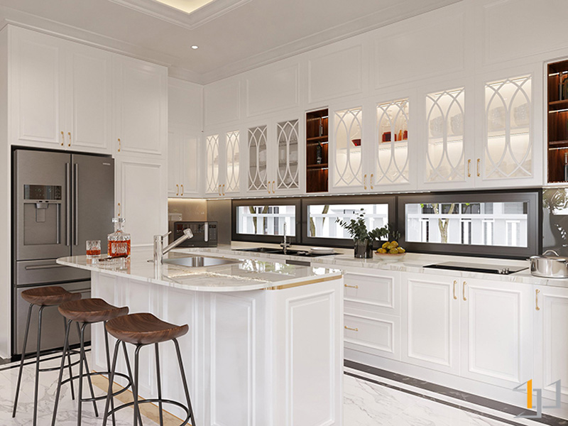 Miễn phí thiết kế tủ bếp gỗ xoan đào cho khách hàng