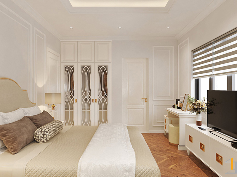 Phòng ngủ ông bà được bố trí tạo lối di chuyển thuận tiện, đảm bảo tiện nghi