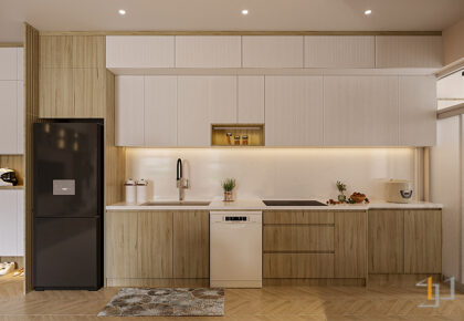 Tủ bếp Melamine phong cách Nhật Bản