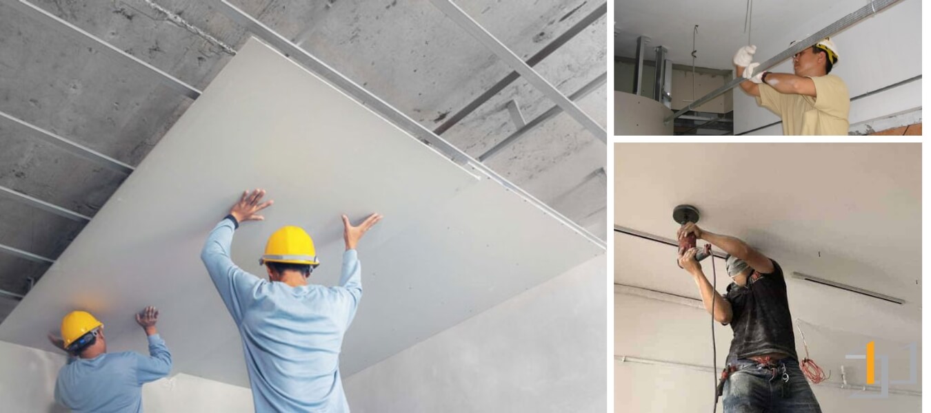 Xác định điểm treo để thi công trần thạch cao