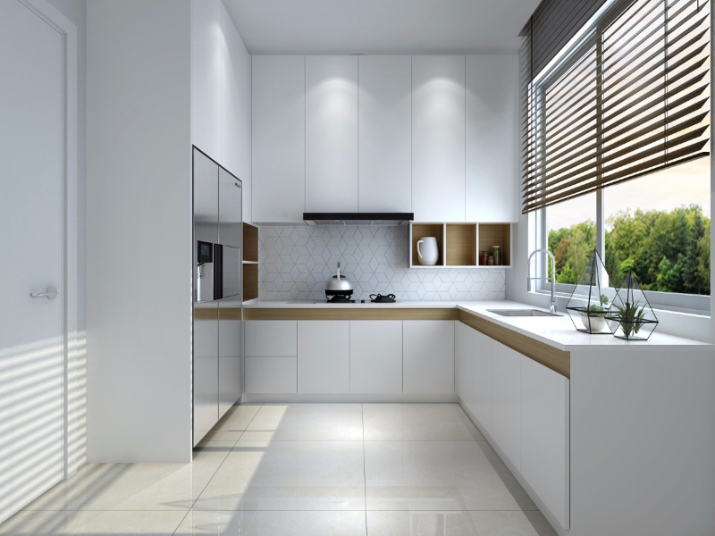 Tủ bếp chữ L là giải pháp số 1 cho nhà phố