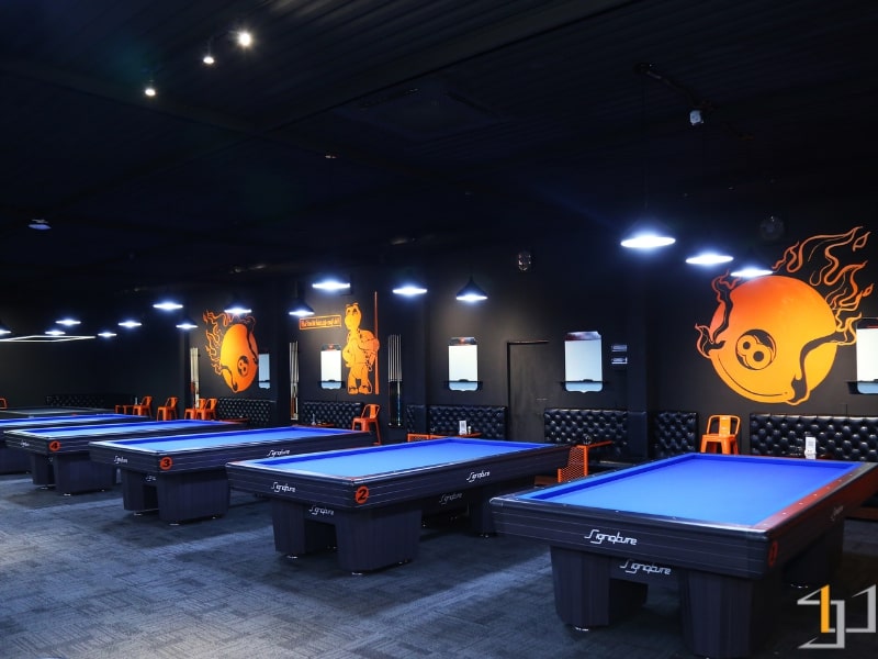 Bàn bida được sắp xếp theo một bố cục khoa học