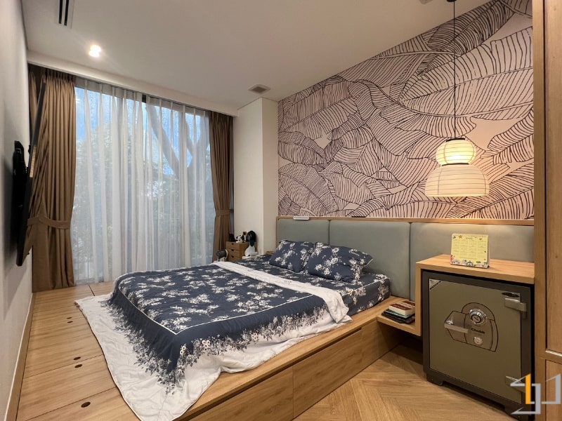 Thi công nội thất phòng ngủ master nhà phố Japandi