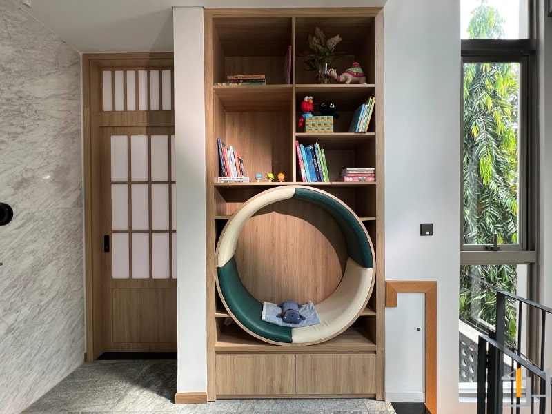 Góc đọc sách của trẻ được trang trí độc đáo