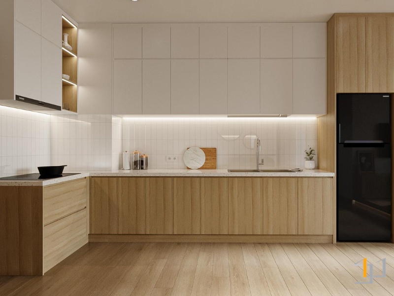 Tủ Bếp Đẹp Melamine - TB76 | Nội Thất S-housing