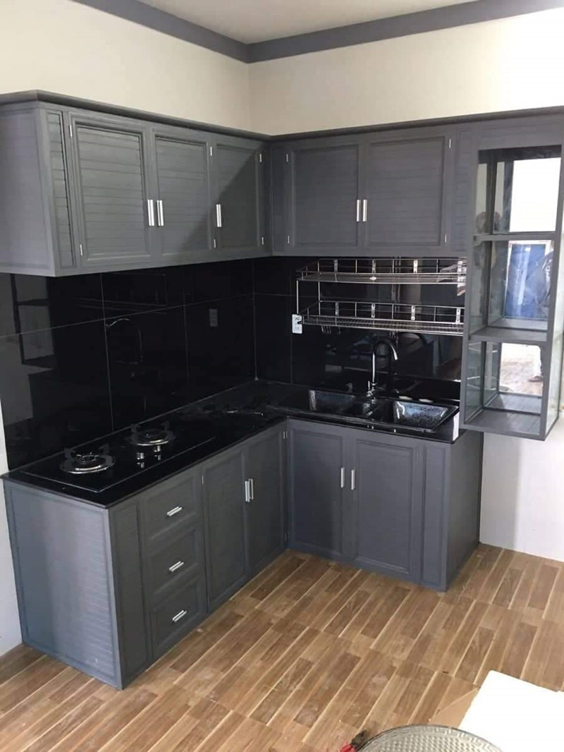 Tủ bếp nhôm kính giá rẻ