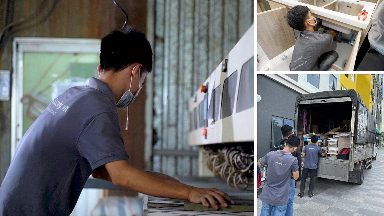 Khâu sản xuất, vận chuyển và lắp đặt nội thất tại S-housing