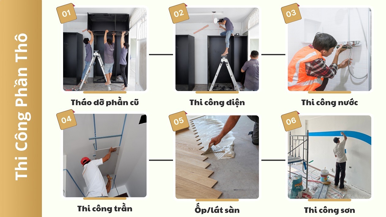 Thi công tháo dỡ và cải tạo phần thô công trình