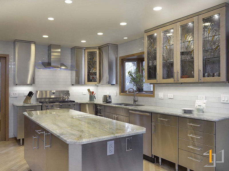 Mẫu tủ bếp inox phong cách Cổ điển 