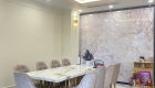 Thi công nội thất phòng ăn với vật liệu đá