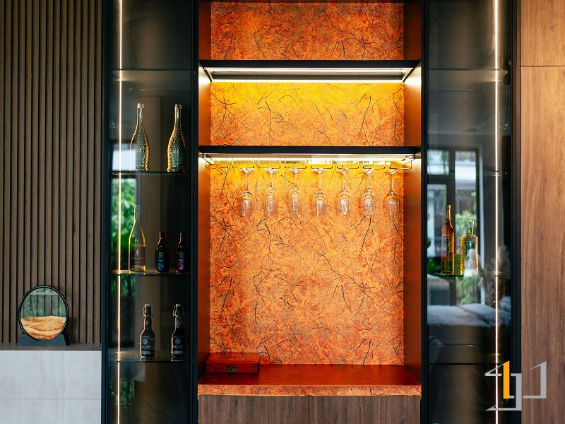 Tủ rượu hiện đại do S-housing thi công