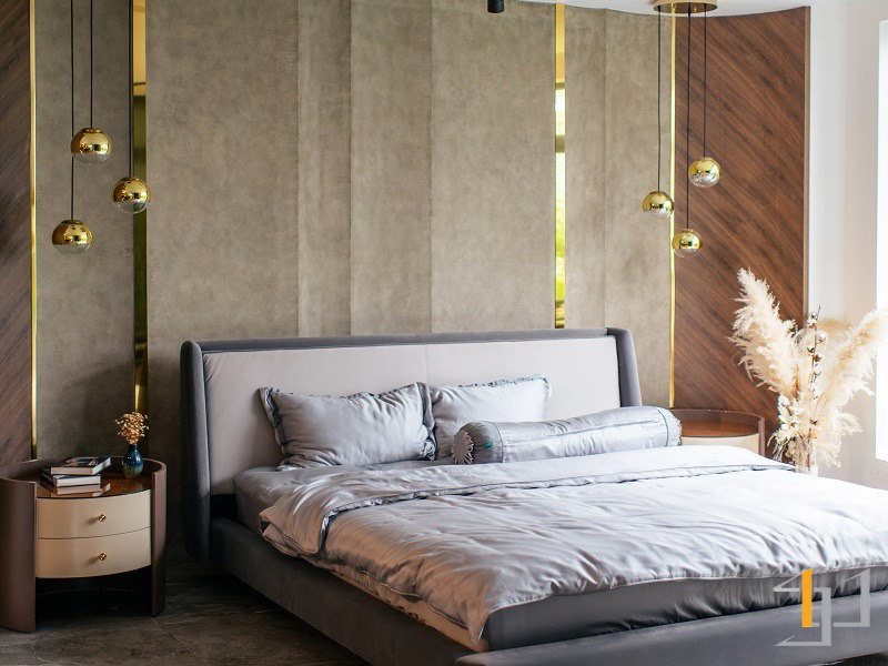 Thi công nội thất phòng ngủ phong cách hiện đại trong biệt thự