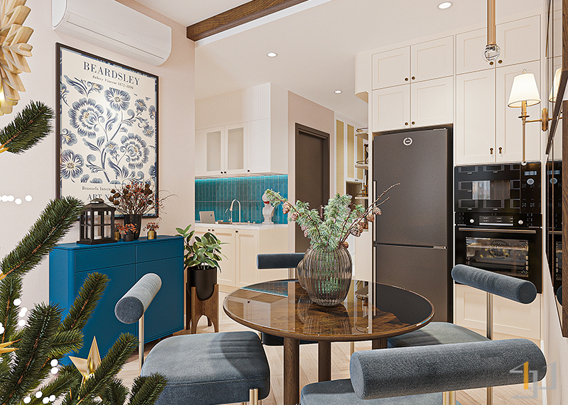 Không gian phòng ăn ấm cúng cho căn hộ Vinhomes