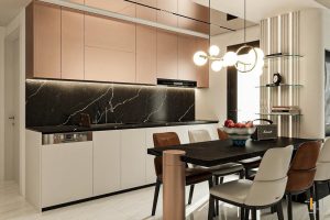 Thiết kế tủ bếp đẹp căn hộ Vinhomes Central Park