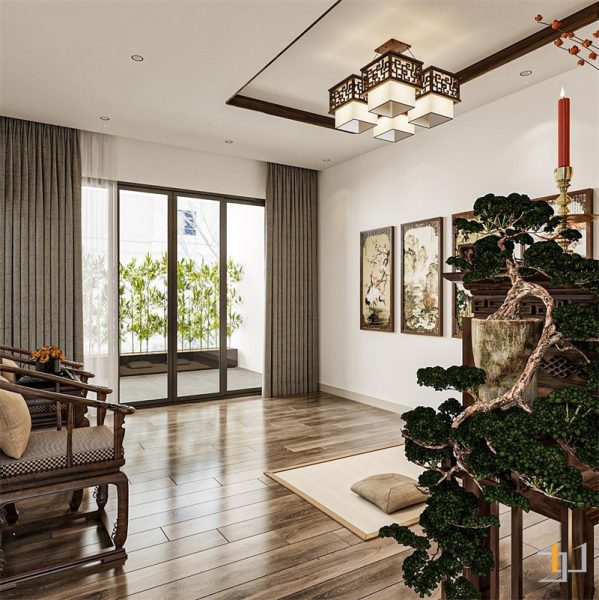 Hướng bàn thờ quay ra cửa ban công để dễ dàng thu hút vượng khí tìm đến