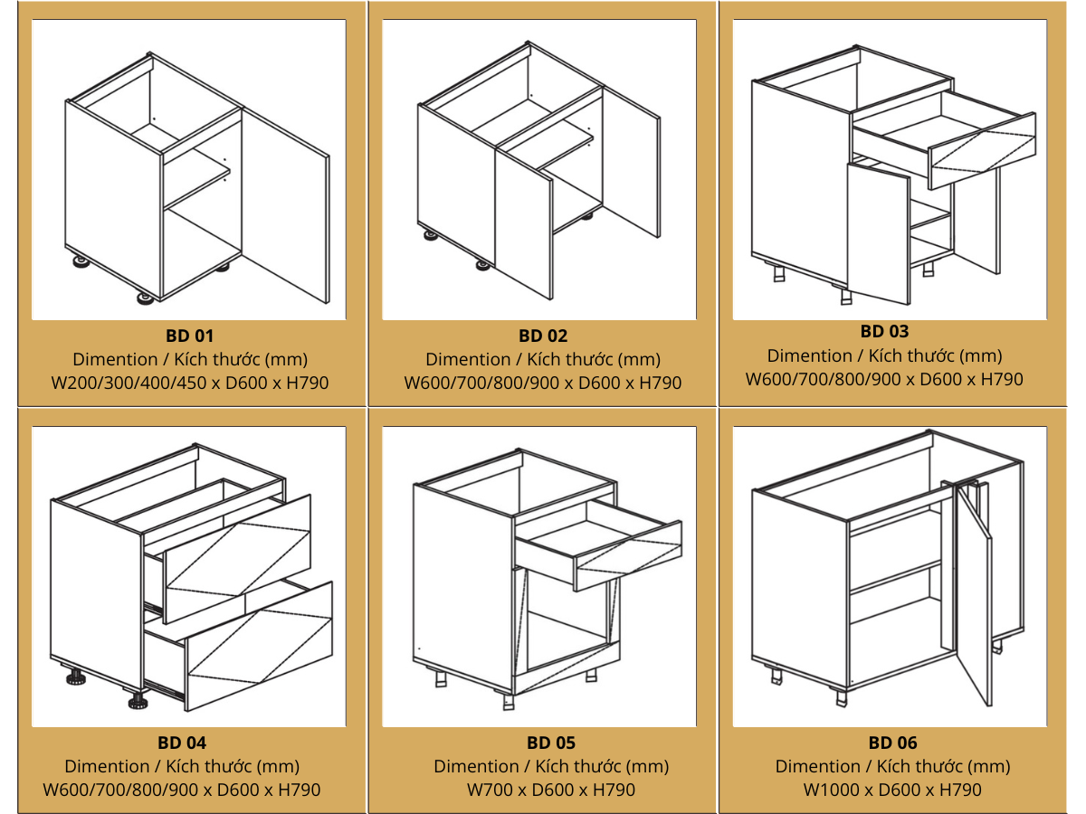 module tủ bếp dưới