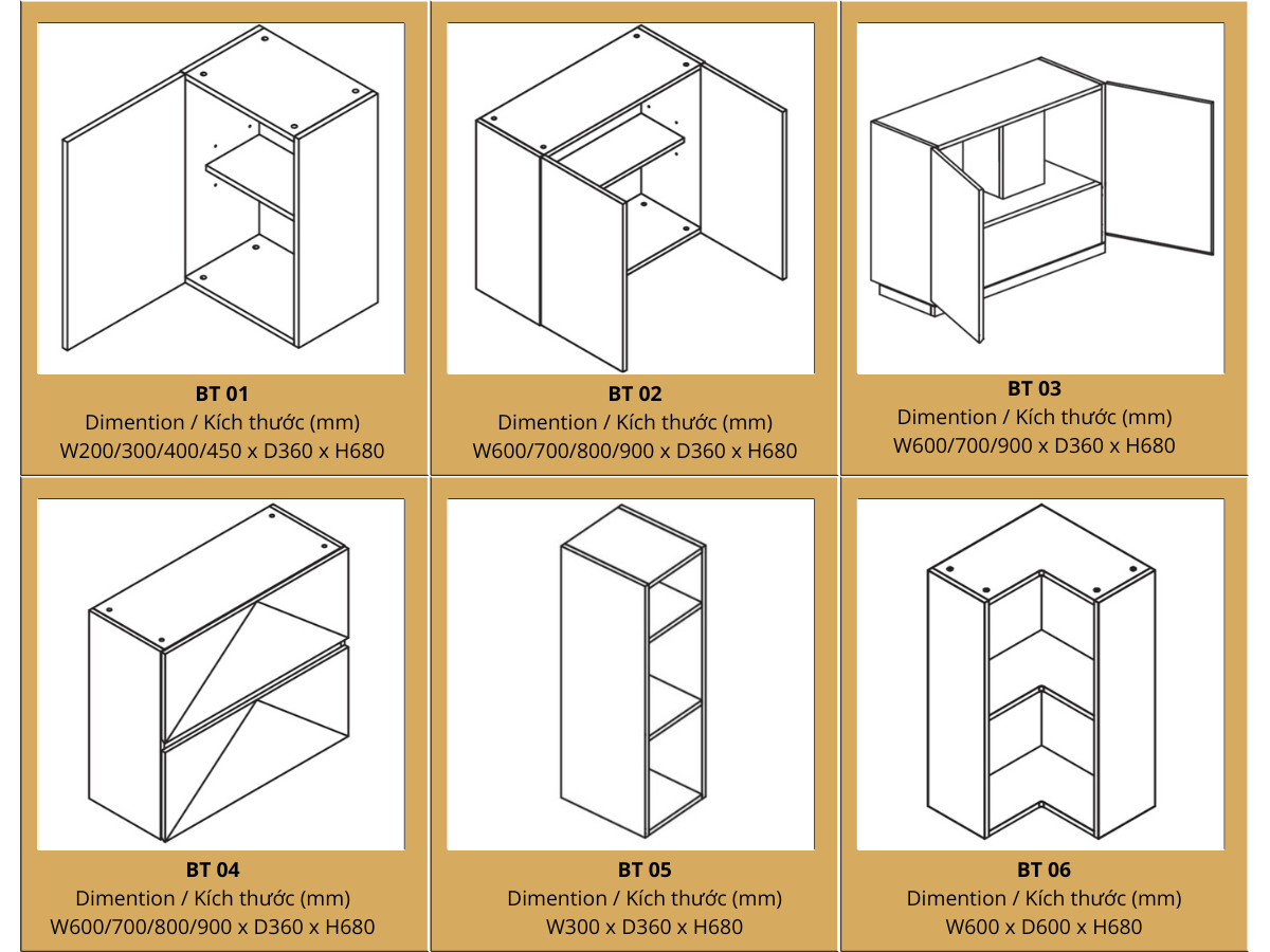 module tủ bếp trên