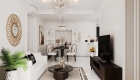Không gian mở trong Căn hộ River Gate Residence 3PN Neoclassical