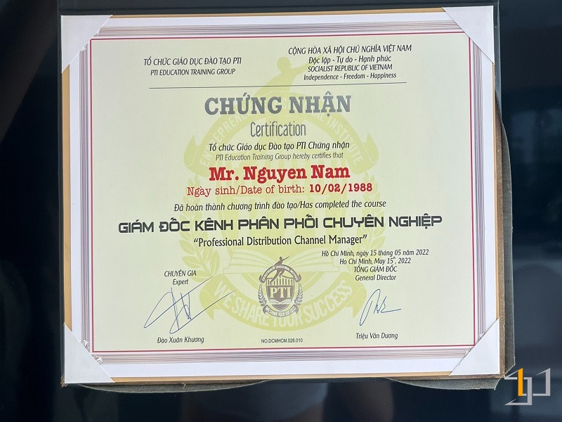 Các bằng khen của CEO NGuyễn Nam