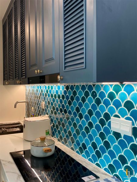 Hình ảnh phòng bếp thực tế trong dự án thi công nội thất căn hộ Picity High Park - Chị Nhân