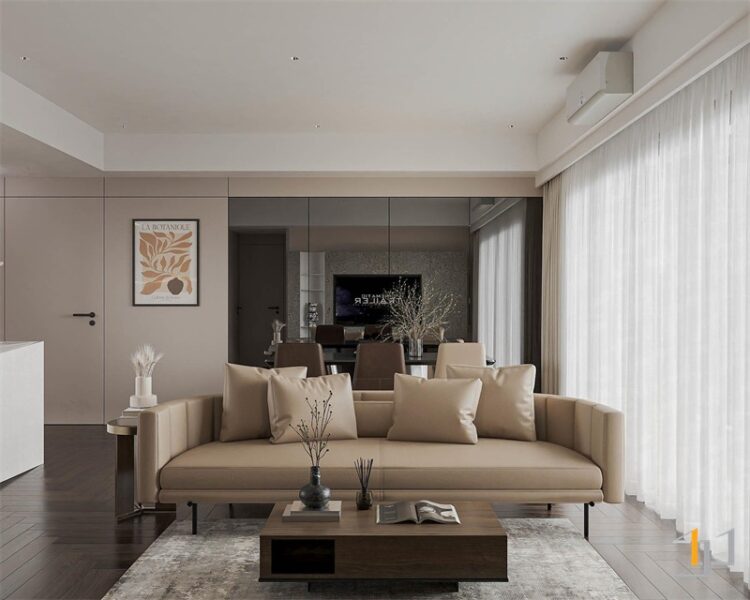 Phòng khách căn hộ masteri hiện đại với nội thất sang trọng, đẹp mắt