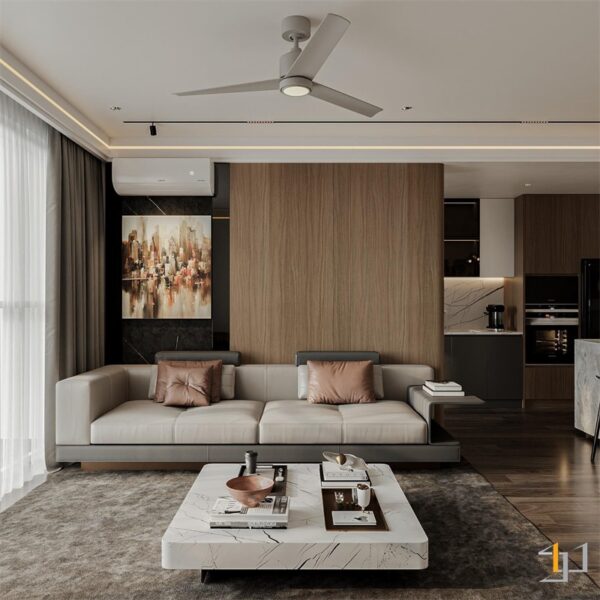 Ghế sofa và bàn trà phòng khách mang kiểu dáng thiết kế sang trọng, tinh tế