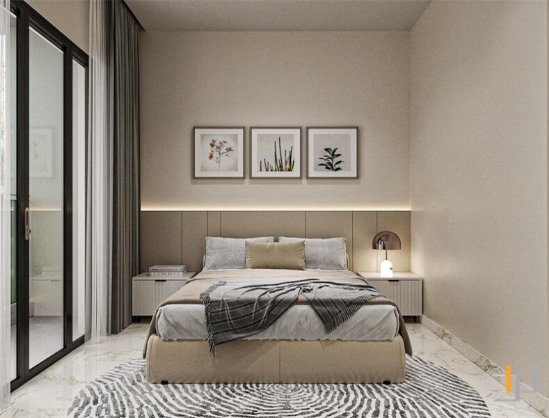 Phòng ngủ con trai được thiết kế hiện đại với các điểm nhấn trẻ trung