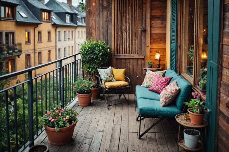 Mẫu ban công chung cư nhỏ phong cách vintage